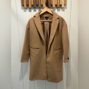 Topshop Women’s Camel Wool Blend Overcoat